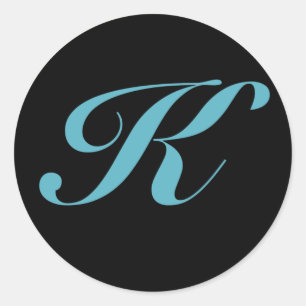 Initial Monogram Letter K Classic Round Sticker
