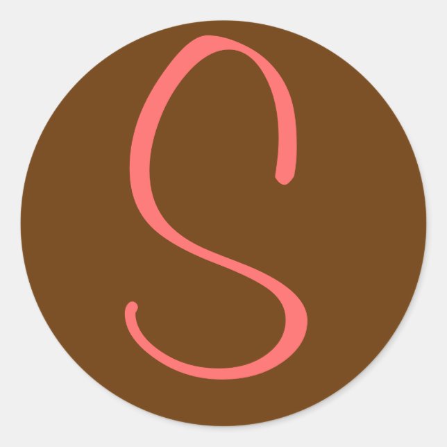 Initial Monogram Letter "S" Classic Round Sticker (Front)