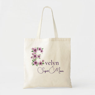 Initial Monogram + Name Super Mum Tote Bag