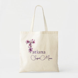 Initial Monogram + Name Super Mum Tote Bag