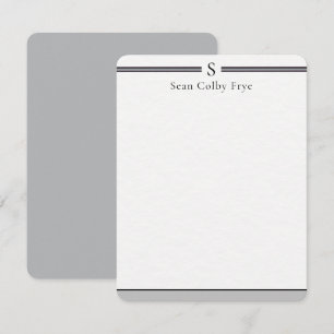Initial Monogram Note Cards Custom Stationery