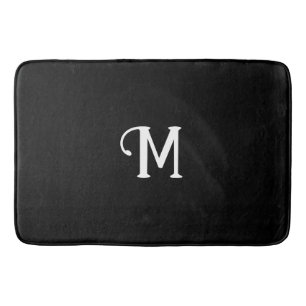 Initial Monogram Onyx Jewel Tone Solid Colour Bath Mat