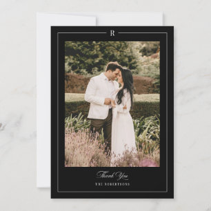 Initial Monogram Photo Wedding Thank You Card