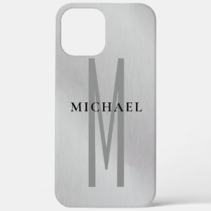 Initial monogram professional plain add your name iPhone 12 pro max case