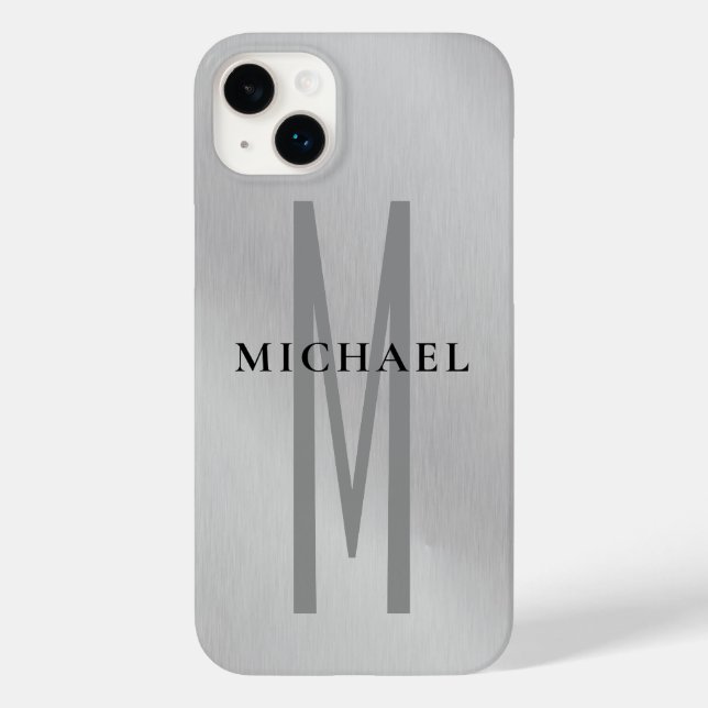 Initial monogram professional plain add your name Case-Mate iPhone case (Back)