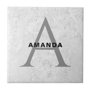 Initial monogram professional plain add your name tile