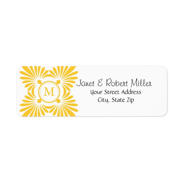 Initial Monogram Return Address Labels (Front)