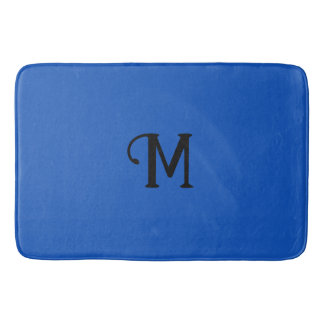 Initial Monogram Sapphire Jewel Tone Solid Colour Bath Mat