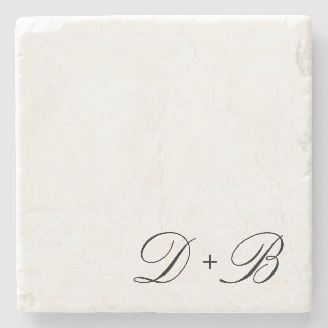 Initial Monogram  Stone Coaster (Front)