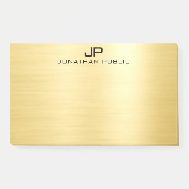 Initial Monogram Template Faux Gold Personalised P Post-it Notes (Front)