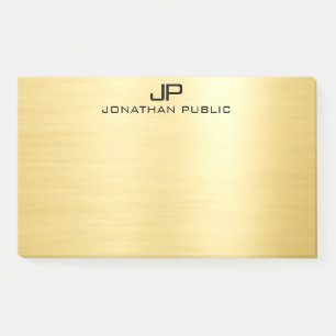 Initial Monogram Template Faux Gold Personalized P Post-it Notes