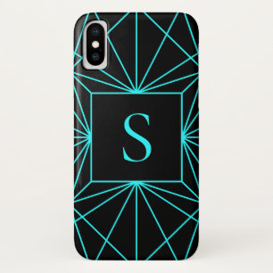 Initial Monogram   Turquoise Geometric Design Case-Mate iPhone Case