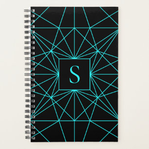 Initial Monogram   Turquoise Geometric Design Planner