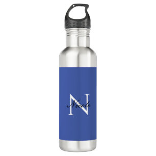 Initial Monogrammed Handwritten Own Name Blue 710 Ml Water Bottle