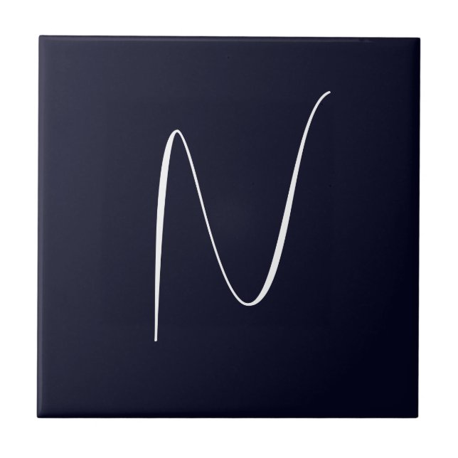 Initial Monogrammed Handwritten Professional Plain Tile (Front)