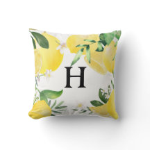 Initial Monogrammed Summer Lemon Garden Yellow