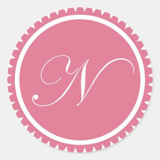 Initial N princess pink monogram seal party favour