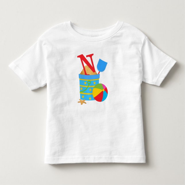 Initial N  - Toddler Fine Jersey T-Shirt (Front)