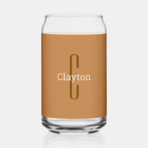 Initial Name | Masculine Copper & Brown Beverage