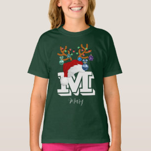 Initial Name Matching Christmas Family T-Shirt