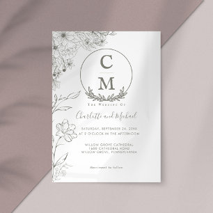 Initial Name Modern Elegant Wedding Invitation