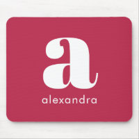Initial Name Monogram Professional Simple Magenta