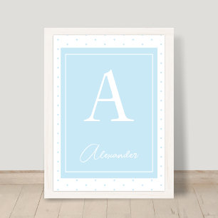 Initial Name Personalised Monogram Nursery Poster