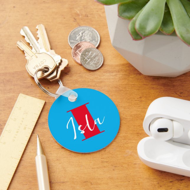 Initial + Name Personalized - Easy to Customize - Key Ring (Desk)