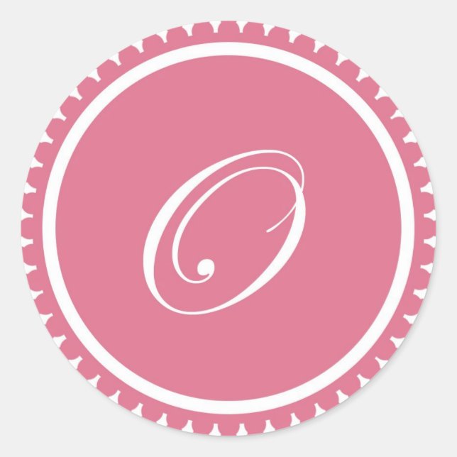 Initial O princess pink monogram seal party favour (Front)