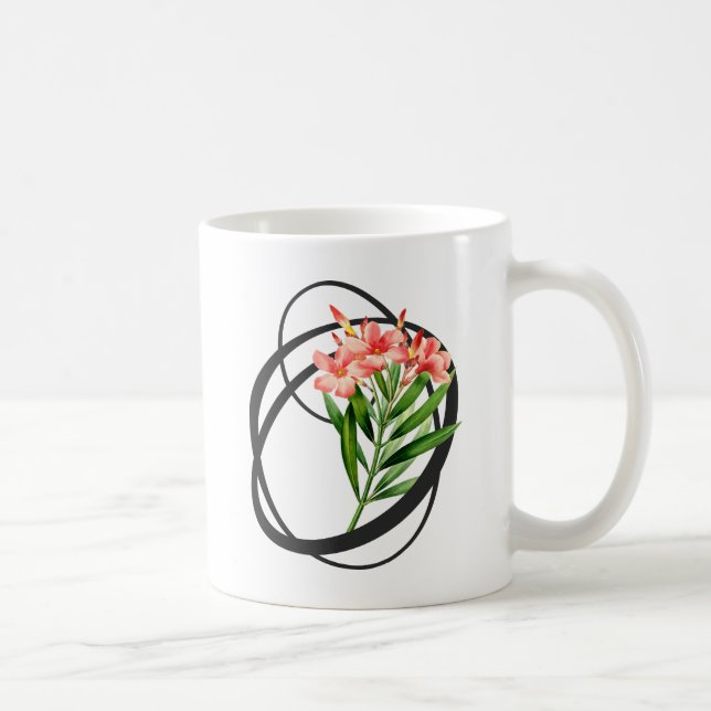 Initial O, Vintage Oleander Coffee Mug (Right)