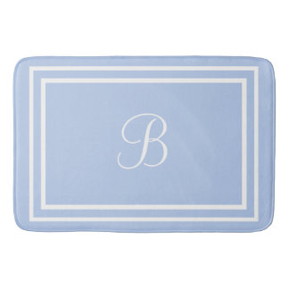 Initial or name blue bathmat
