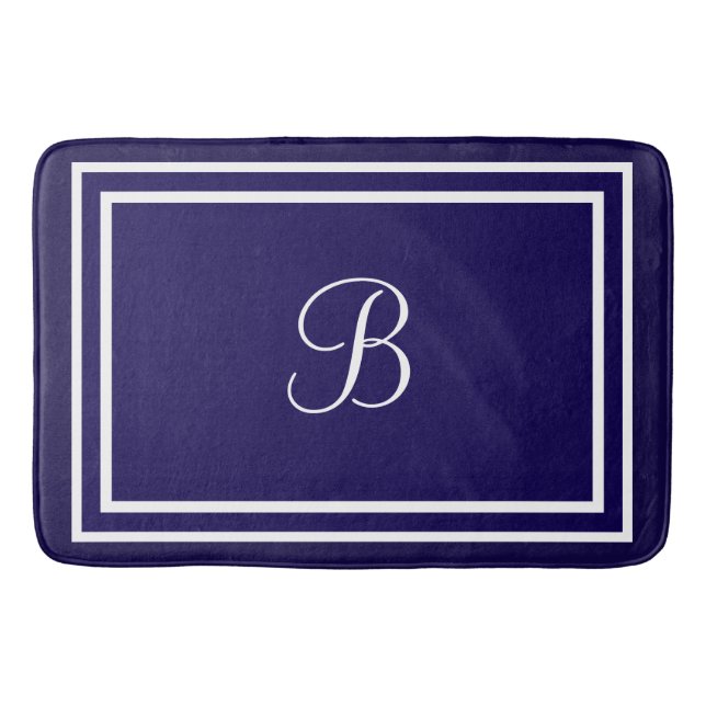 Initial or name dark blue bathmat (Front)
