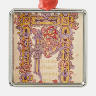 Initial 'P' Metal Tree Decoration