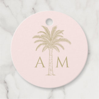Initial Palm Wedding Favour Tag