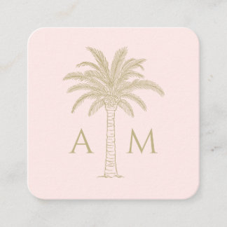 Initial Palm Wedding Favour Tag Enclosure Card