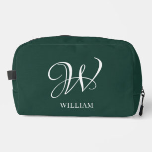 Initial Personalised Elegant Emerald Monogram  Dopp Kit