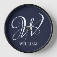 Initial Personalised Elegant Navy Blue Monogram 