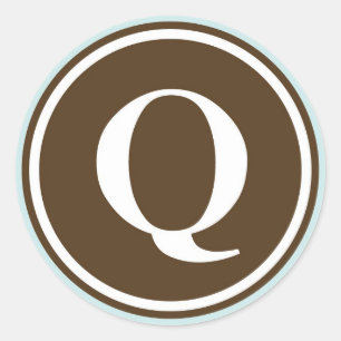 Initial Q monogram circle letter seal party favour