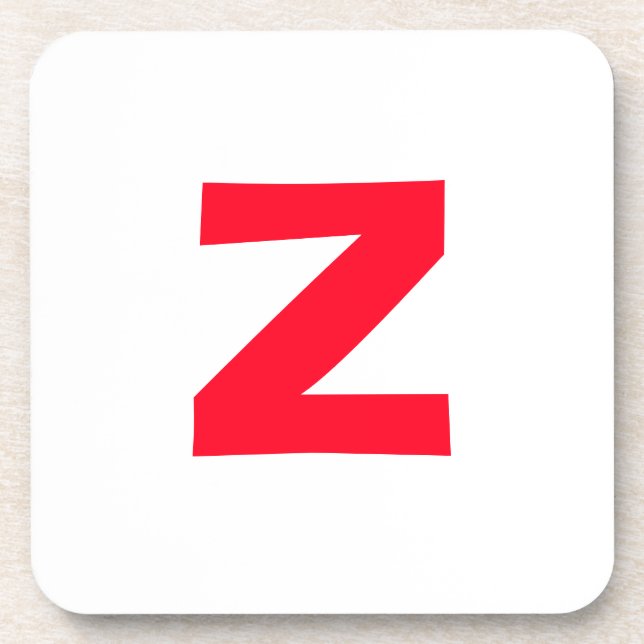 Initial Red Monogrammed Huge Letter Own Name Coaster (Front)