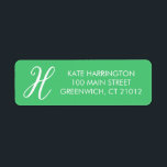 Initial Return Address Label in Kelly Green<br><div class="desc">Original design by Sweet Tea Paperie.</div>