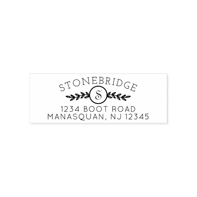 Initial Return Address with Greenery Self-inking Stamp (Design)