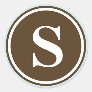 Initial S monogram circle letter seal party favour