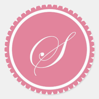 Initial S princess pink monogram seal party favour
