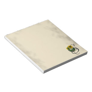 Initial S, Vintage Sunflower Notepad