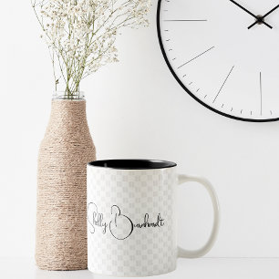 Initial Script Monogram Geometric Classic         Two-Tone Coffee Mug