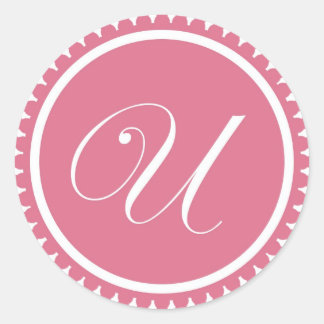 Initial U princess pink monogram seal party favour