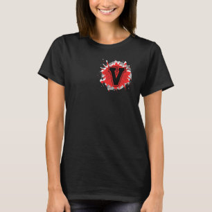 Initial V Monogram Letter Custom Personalized Cust T-Shirt