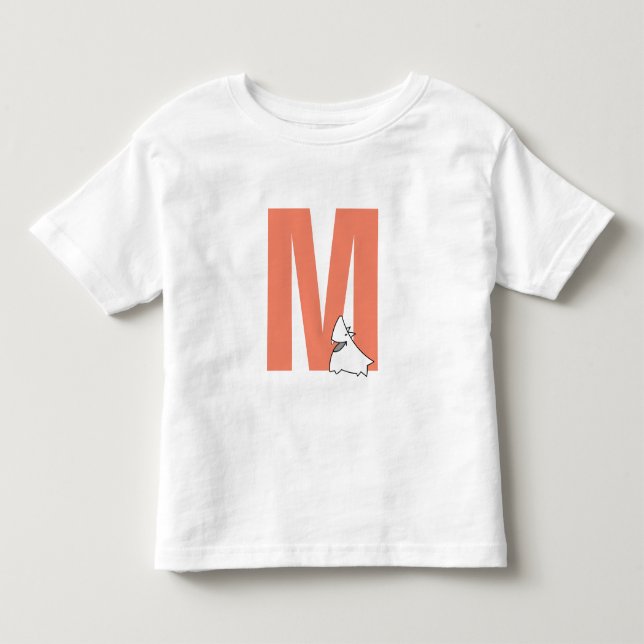 Initial w/ cheerful dog toddler T-Shirt (Front)