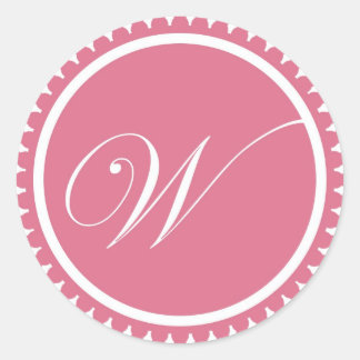 Initial W princess pink monogram seal party favour