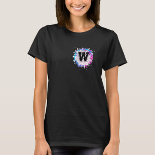 Initial W Rainbow Letter Alphabet Names Beginning T-Shirt